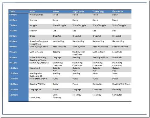 schedule